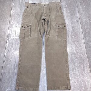 Brax Cargo Pants Mens 36x30 Tan Corduroy Rimini Straight Leg Utility Trousers